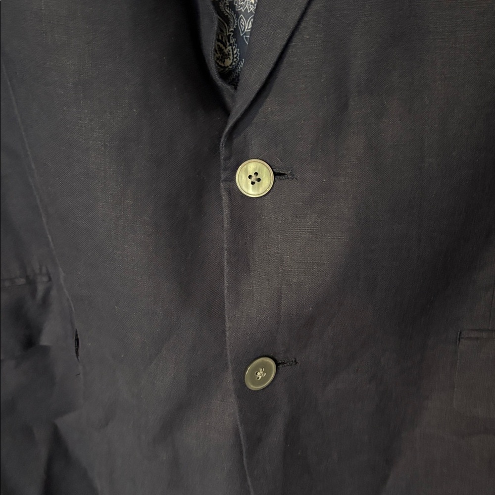 Lauren Ralph Lauren Dark Blue Blazer with Patterned Lining - Picture 3 of 6
